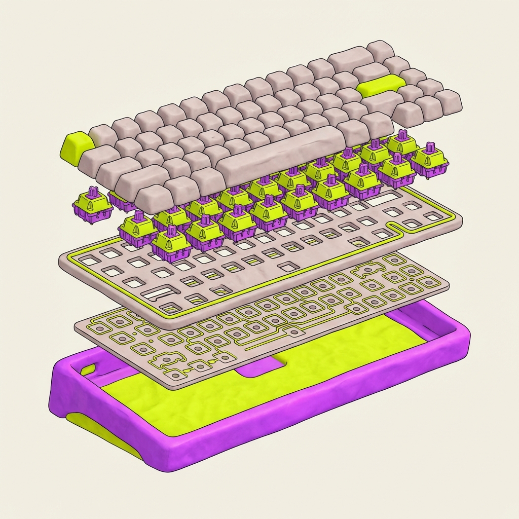 Exploded view of CLICK-NEO keyboard